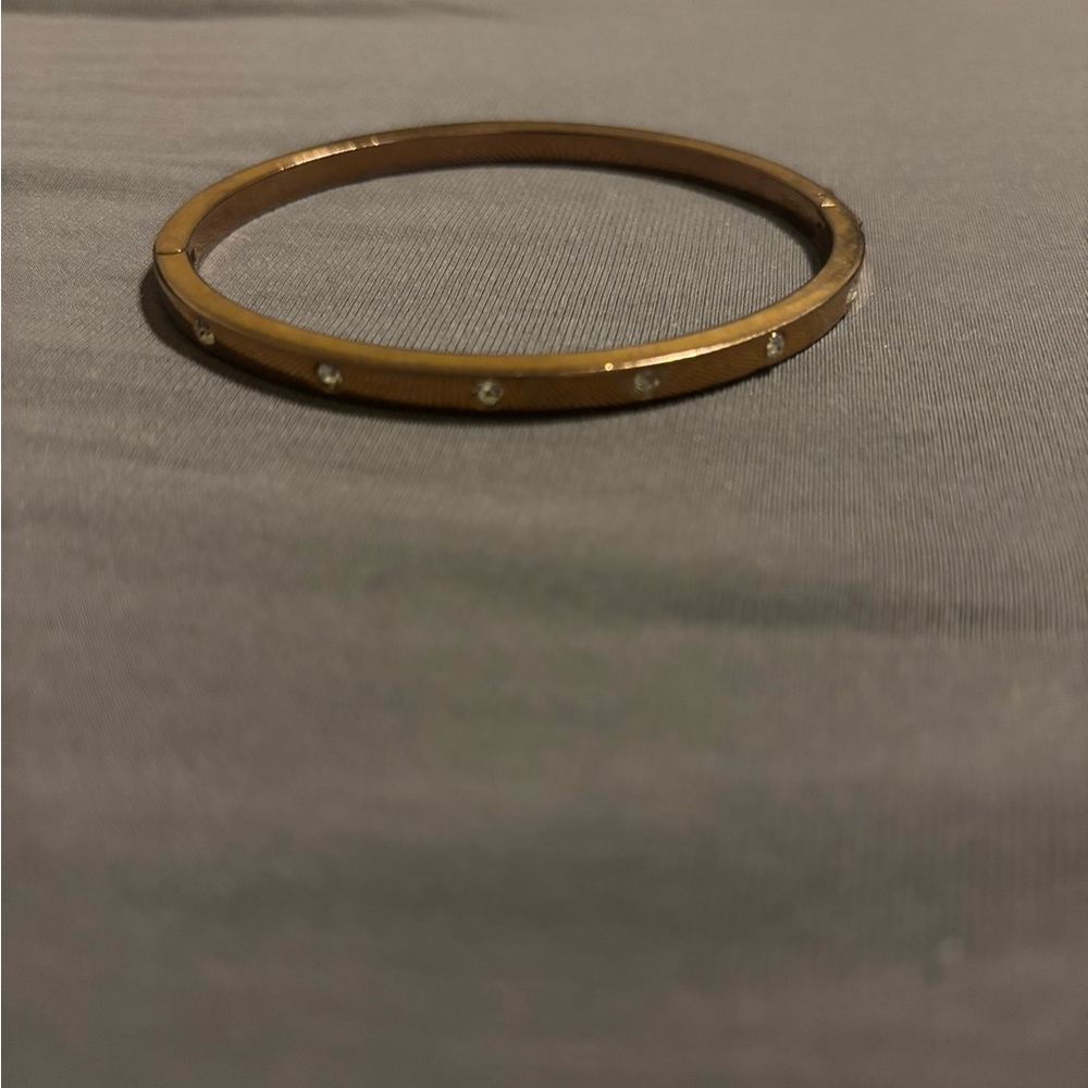 Rose gold Crystal Accent Bangle Bracelet - Women Jewelry
